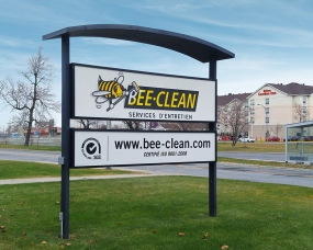 Outdoor backlit signage on plexi
