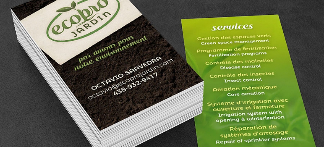 Business card design for ecoprojardin